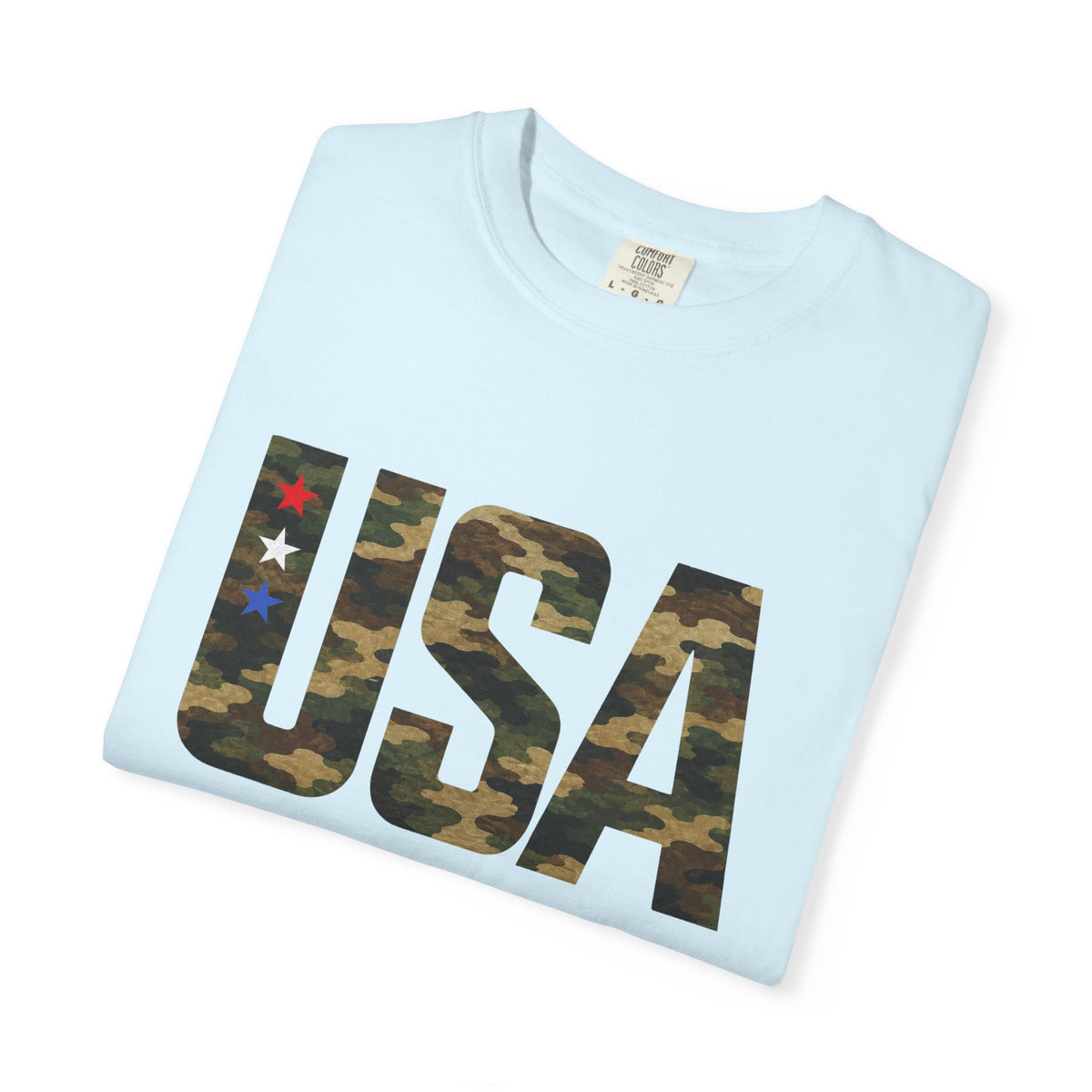 USA Camo Graphic T‑Shirt — Patriotic Military Style Tee
