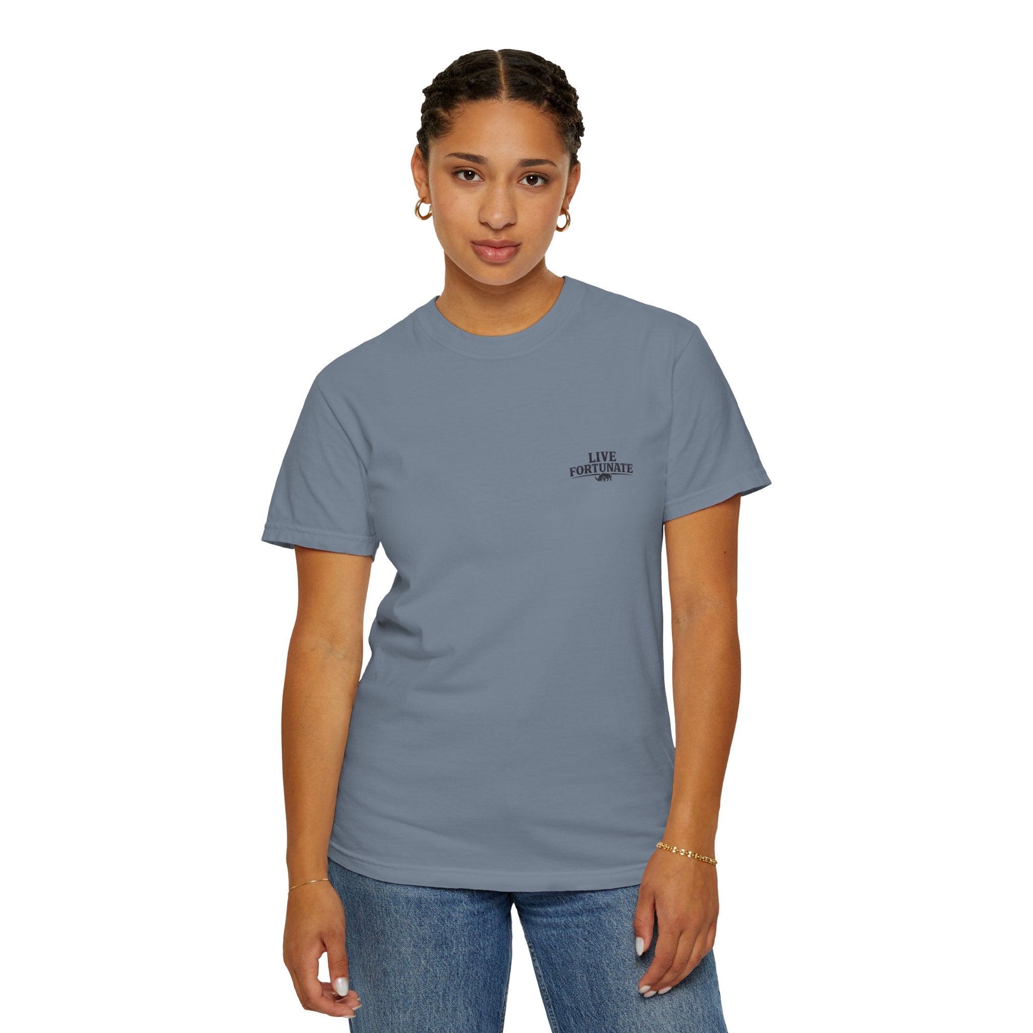 Fishing Lake Scene T-Shirt — Vintage Angler Silhouette Tee
