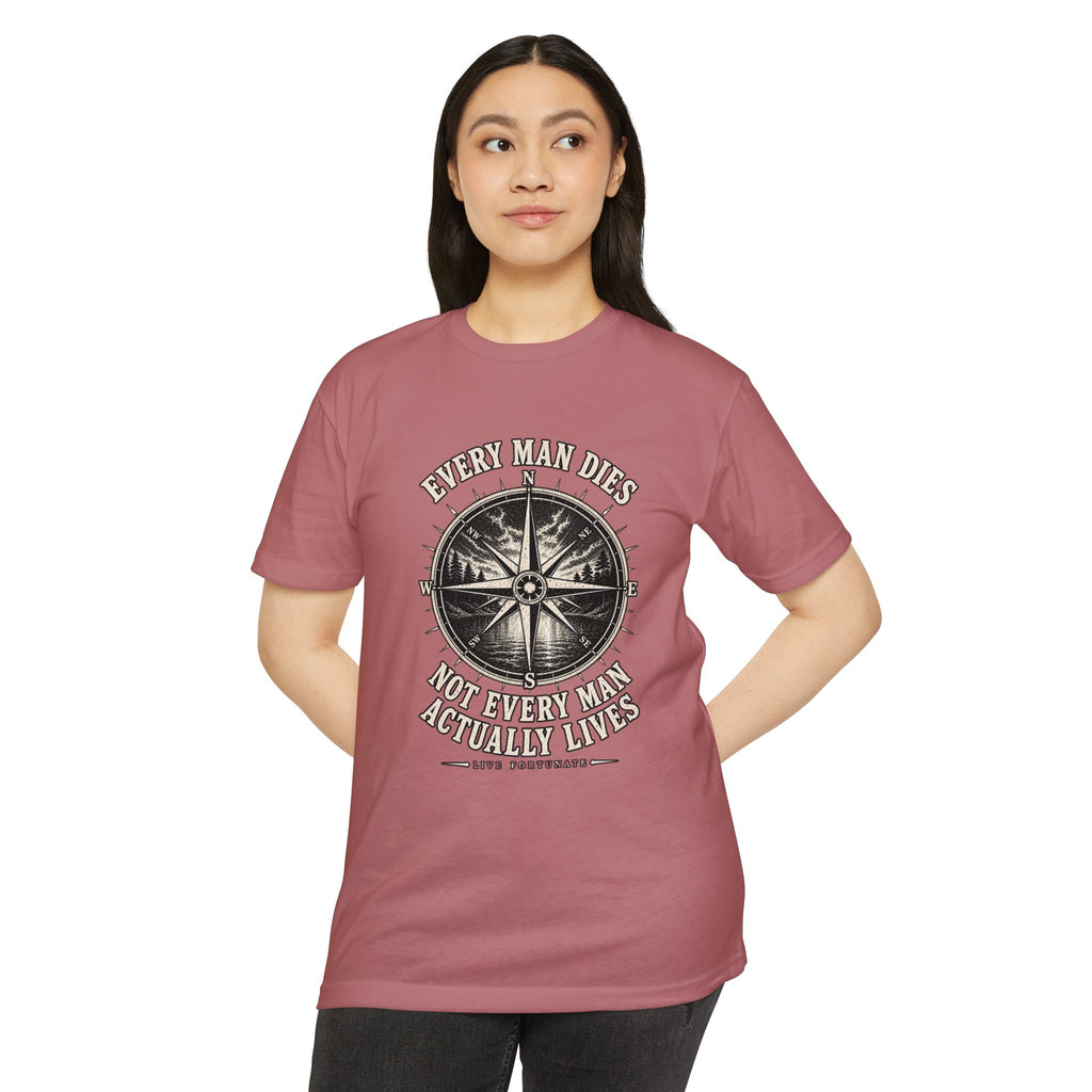 "Every Man Dies, Not Every Man Actually Lives" Vintage Nautical Compass Tee
