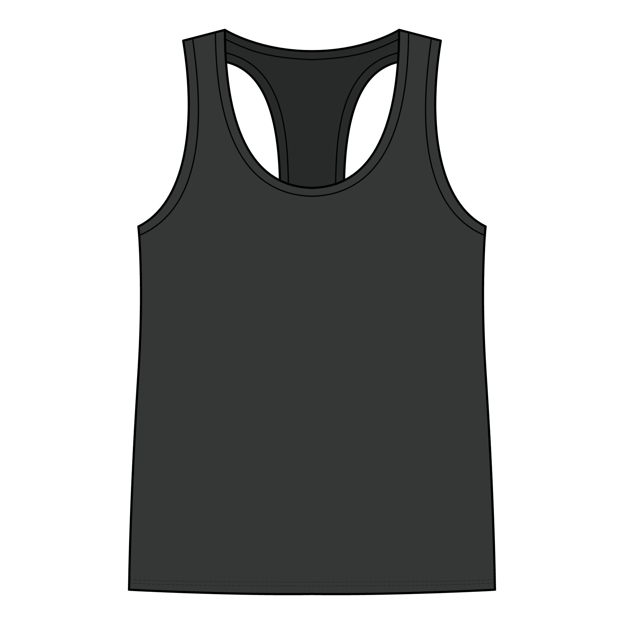 Fortunate Women’s Racerback Tank – Gold Wordmark