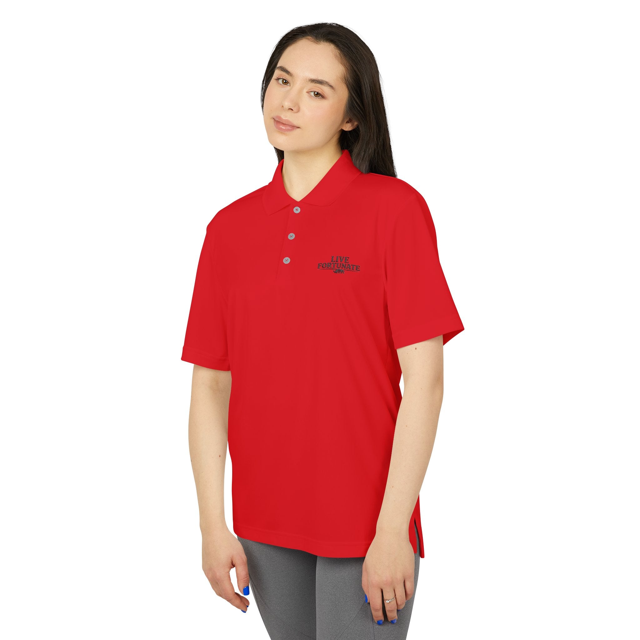 Live Fortunate Men’s Adidas Performance Polo – Embroidered Rhino Logo