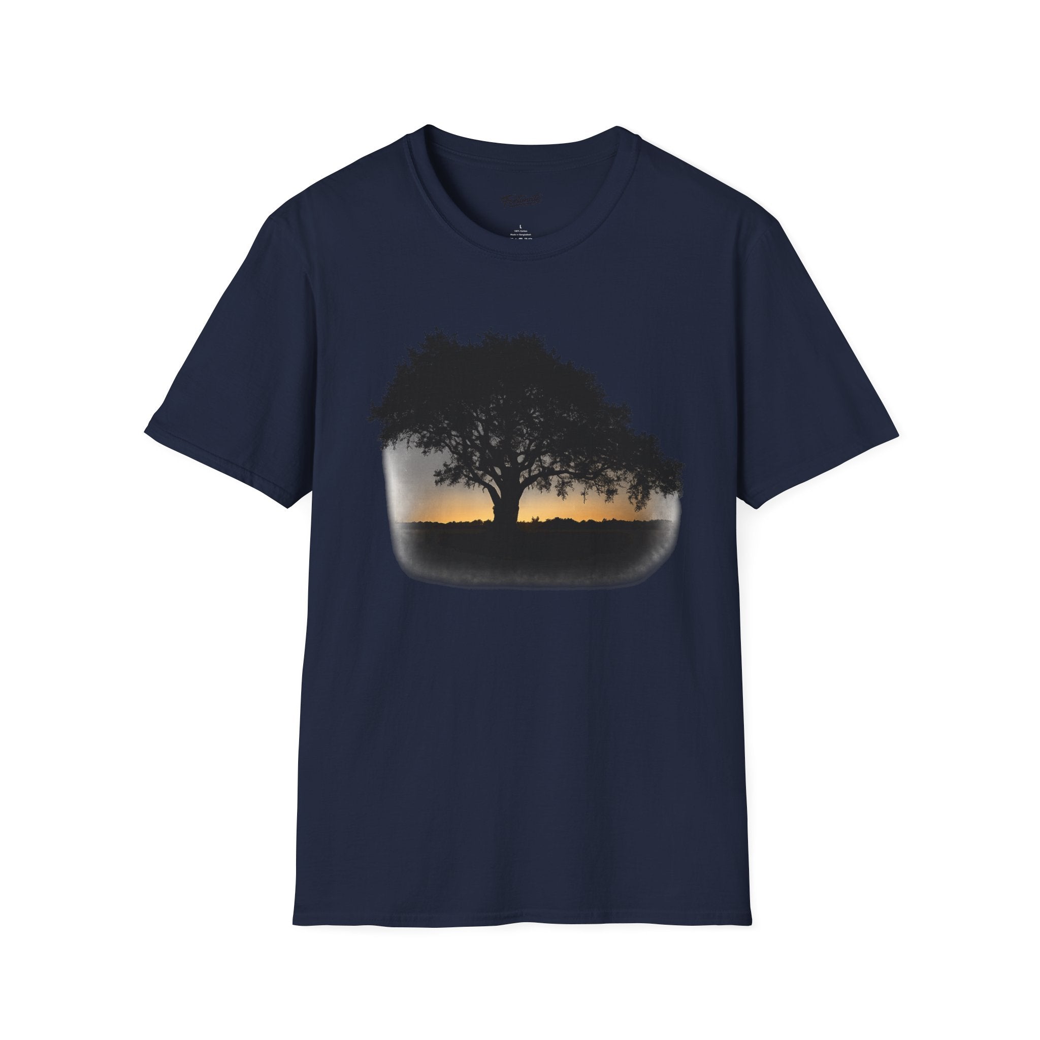 Tree of Clues Sunset T-Shirt — Silhouette Nature Graphic Tee