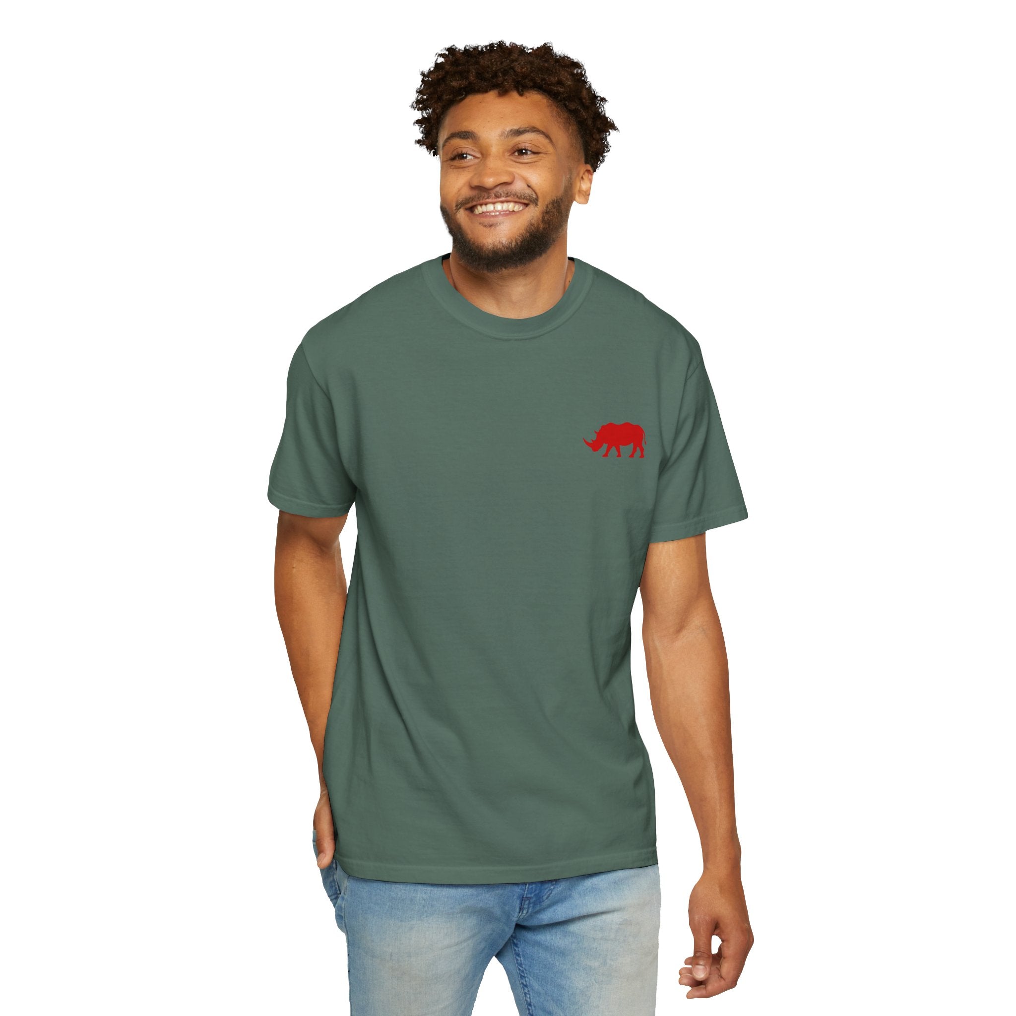 Live Fortunate Rhino T-Shirt — Red Rhino Logo Tee