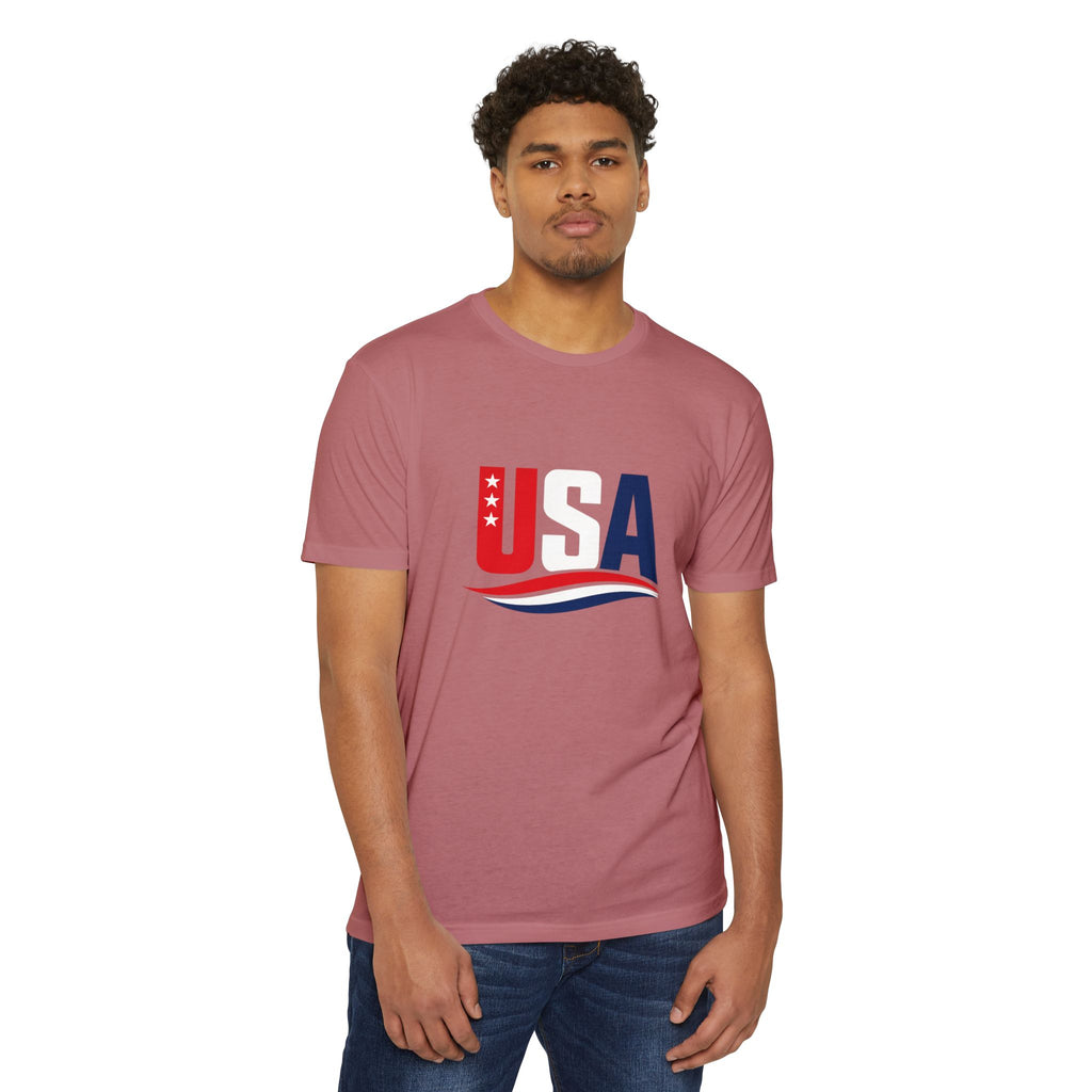 USA Flag Graphic T-Shirt — Patriotic Red White Blue Tee