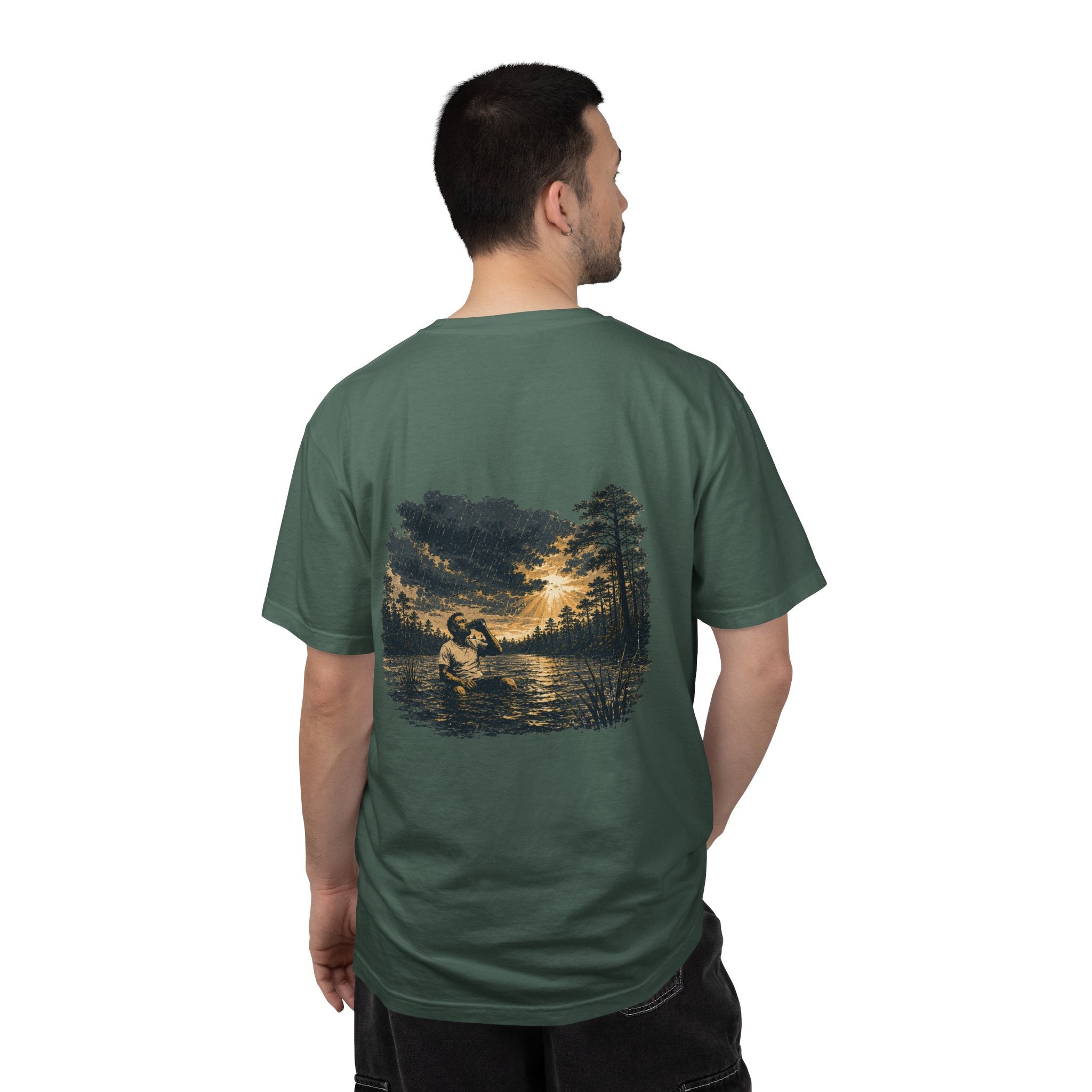 Sunset Vintage T-Shirt — Lake Scene