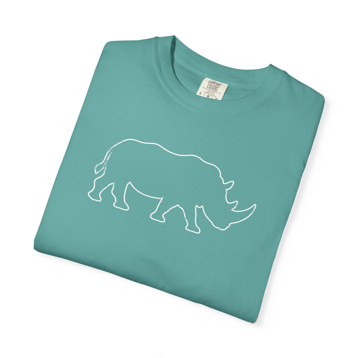 Rhino Outline T-Shirt — Minimal Wildlife Graphic Tee