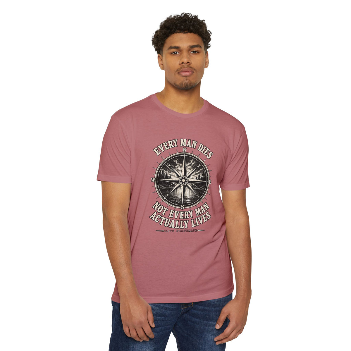 "Every Man Dies, Not Every Man Actually Lives" Vintage Nautical Compass Tee
