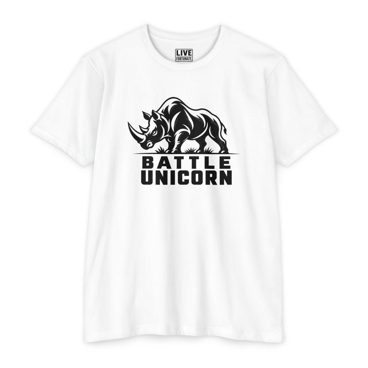Battle Unicorn Rhino Tee | Live Fortunate