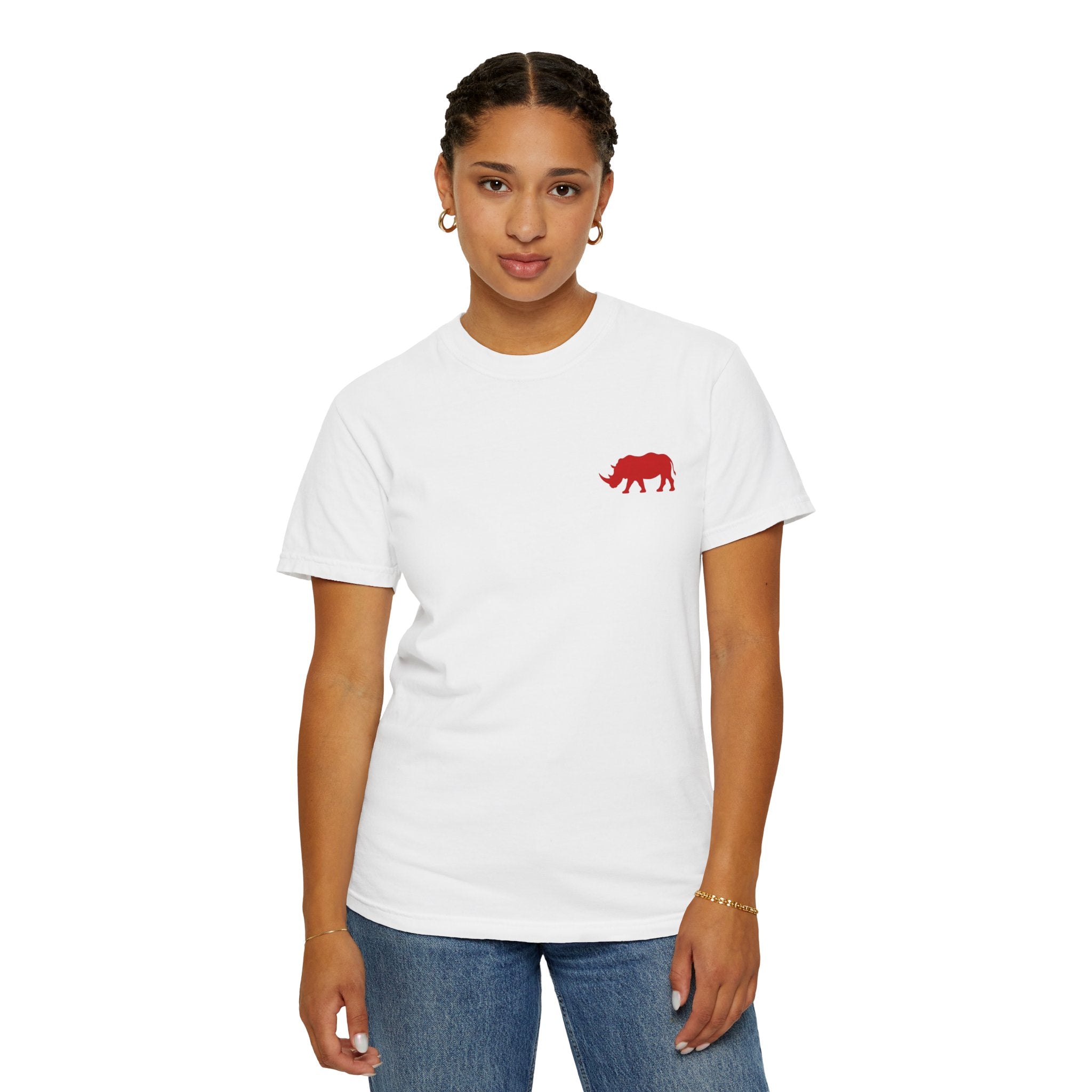 Live Fortunate Rhino T-Shirt — Red Rhino Logo Tee