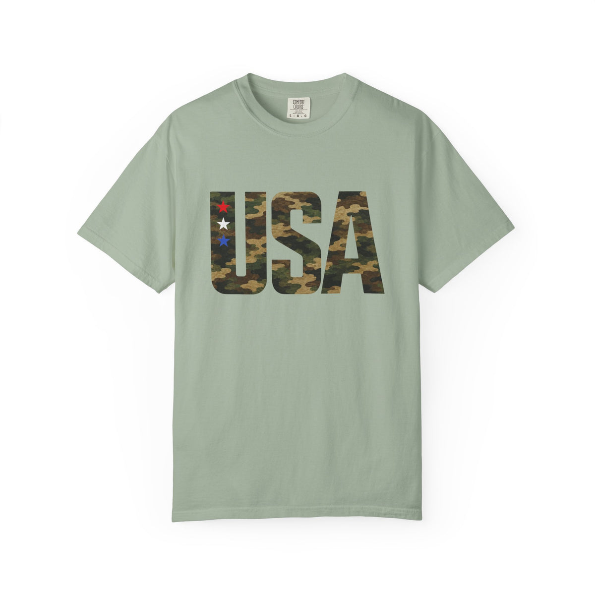 USA Camo Graphic T‑Shirt — Patriotic Military Style Tee