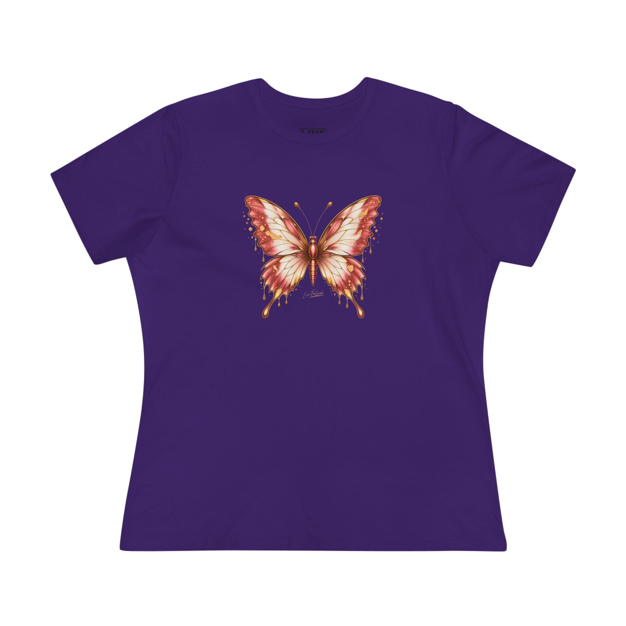 Butterfly Graphic Tee — Women's Dusty Rose Butterfly Shirt