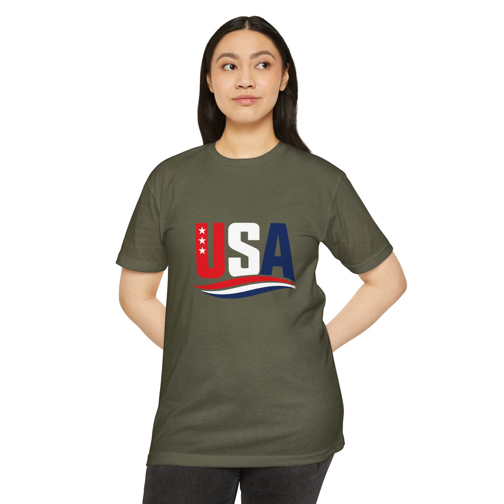 USA Flag Graphic T-Shirt — Patriotic Red White Blue Tee