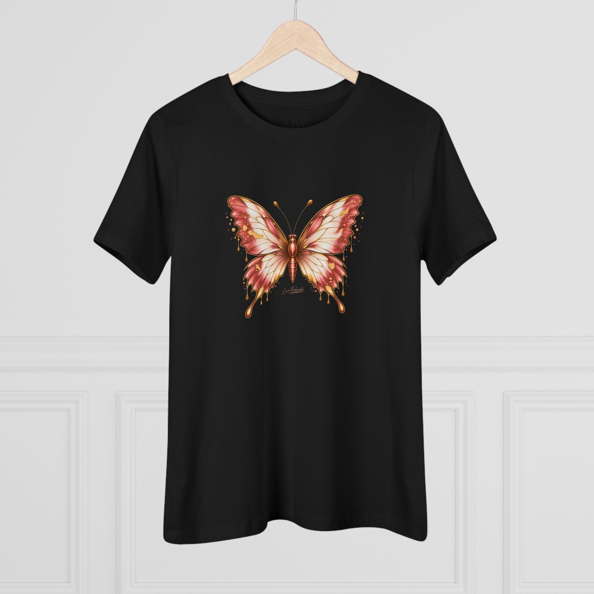 Butterfly Graphic Tee — Women's Dusty Rose Butterfly Shirt