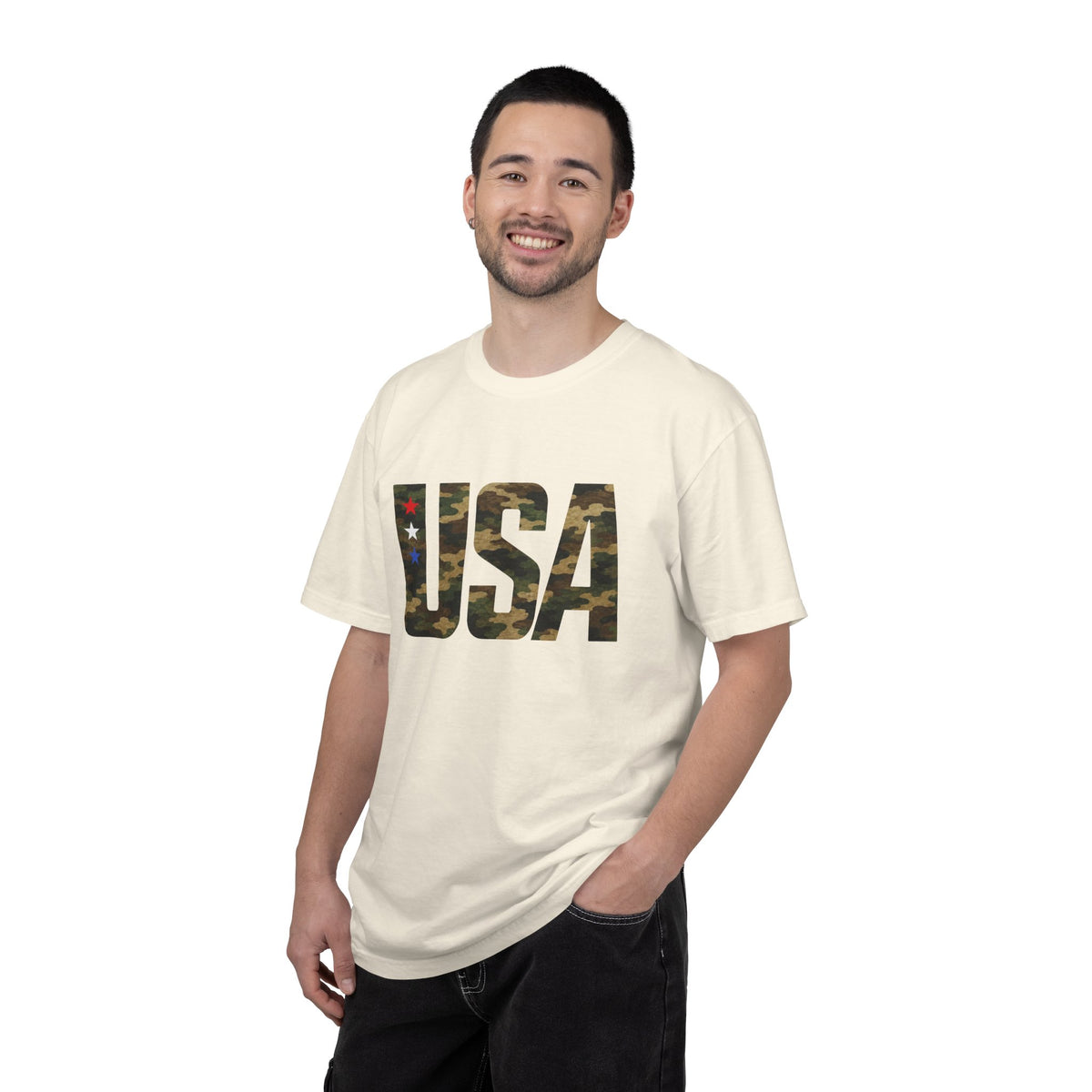 USA Camo Graphic T‑Shirt — Patriotic Military Style Tee