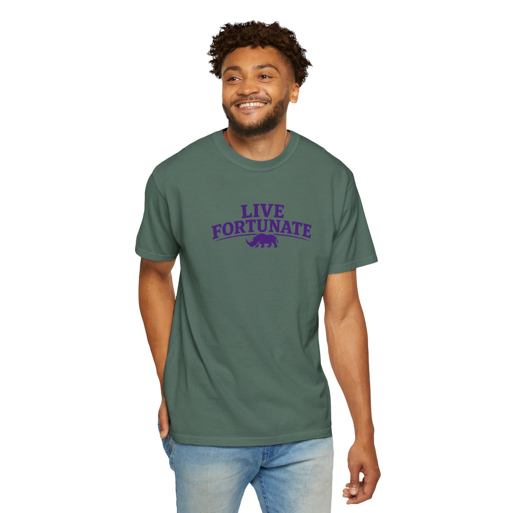 Live Fortunate Rhino Graphic T‑Shirt