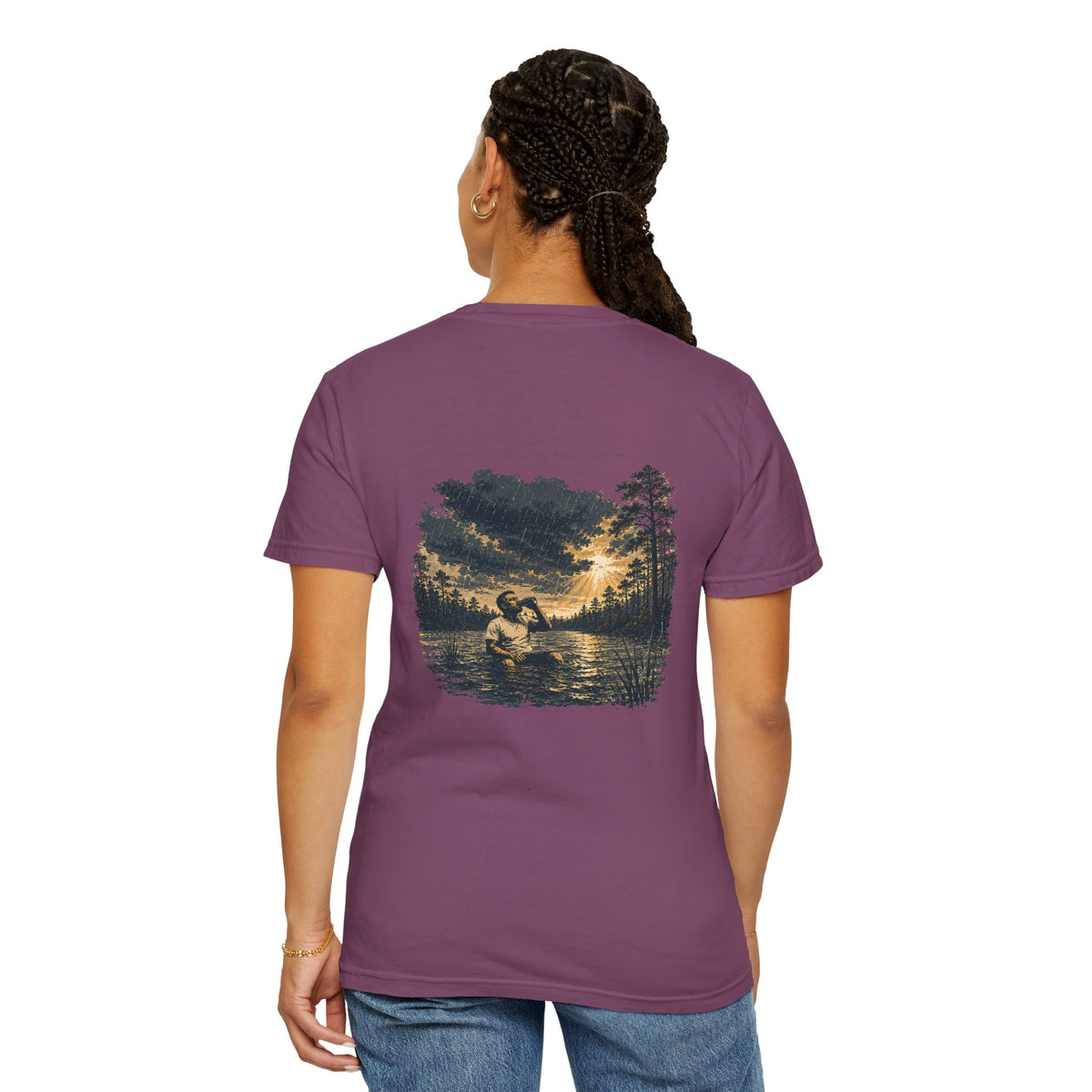 Sunset Vintage T-Shirt — Lake Scene
