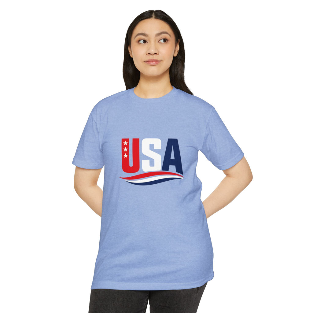 USA Flag Graphic T-Shirt — Patriotic Red White Blue Tee