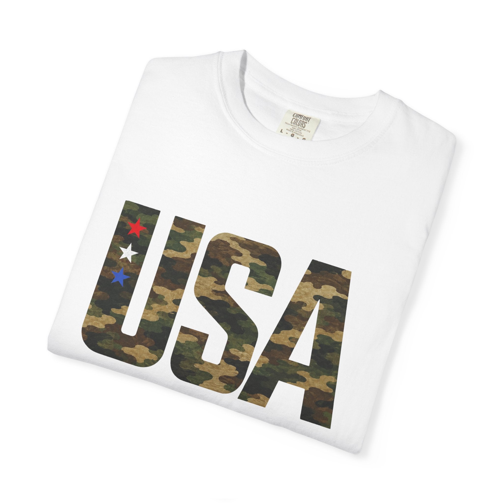 USA Camo Graphic T‑Shirt — Patriotic Military Style Tee