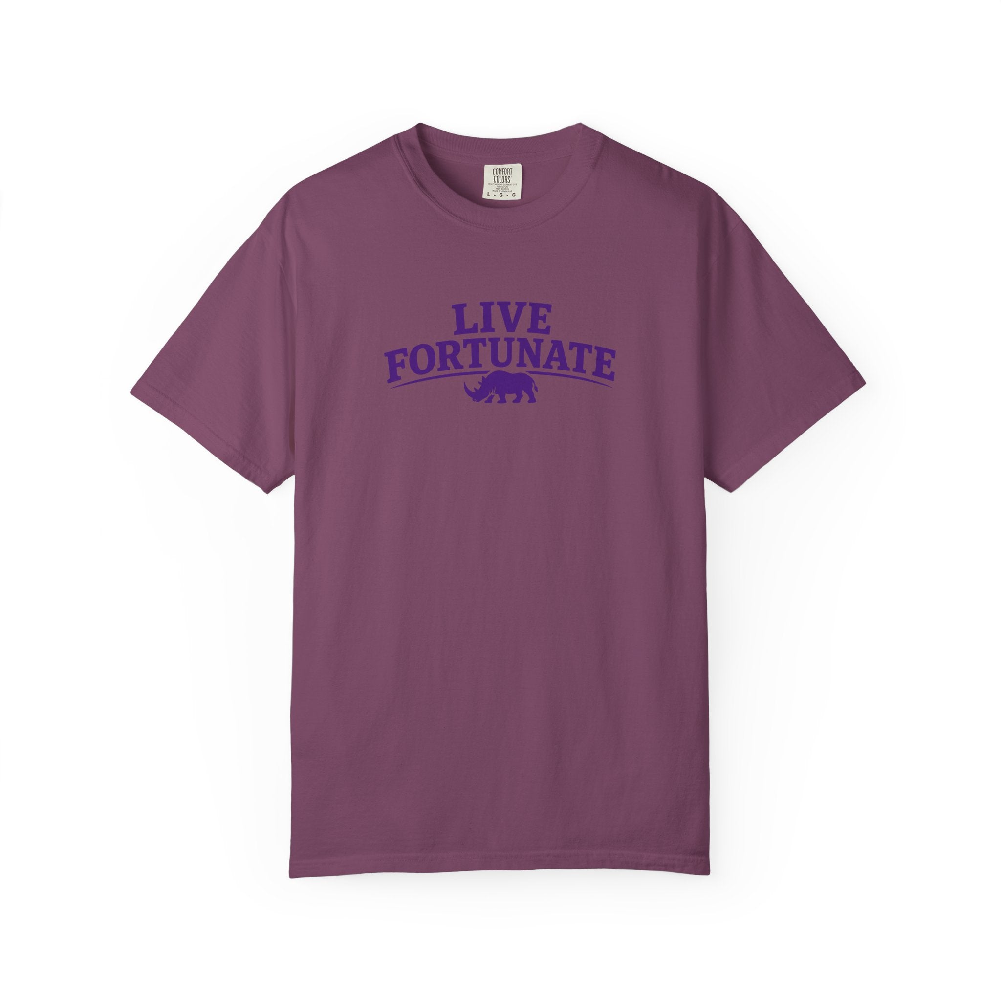 Live Fortunate Rhino Graphic T‑Shirt