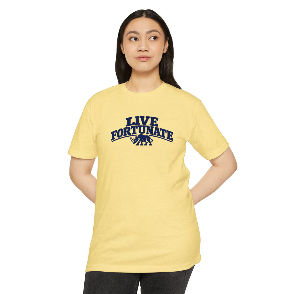Live Fortunate Rhino Collegiate Tee | Premium Everyday T-Shirt