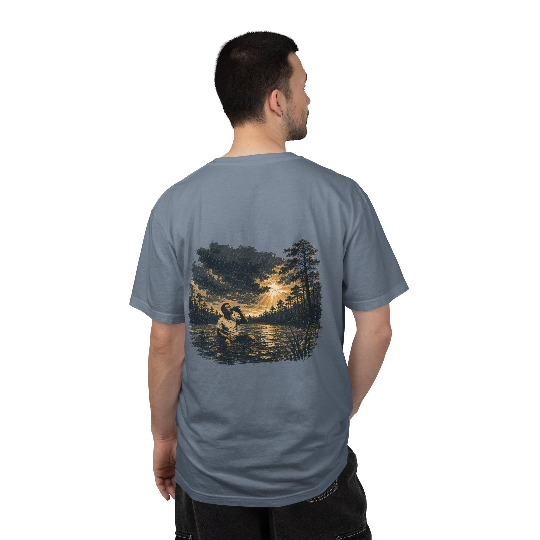 Sunset Vintage T-Shirt — Lake Scene