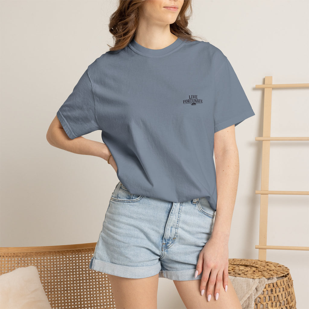 Fishing Lake Scene T-Shirt — Vintage Angler Silhouette Tee