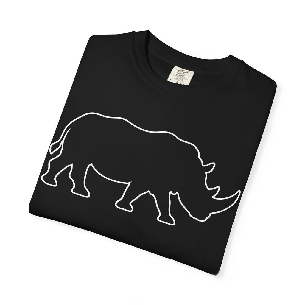 Rhino Outline T-Shirt — Minimal Wildlife Graphic Tee
