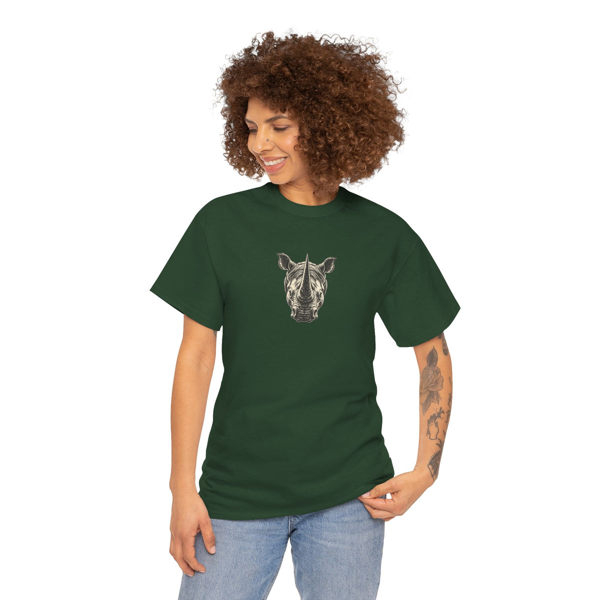 Rhino Mindset Men’s Front & Back Graphic T-Shirt | Live Fortunate