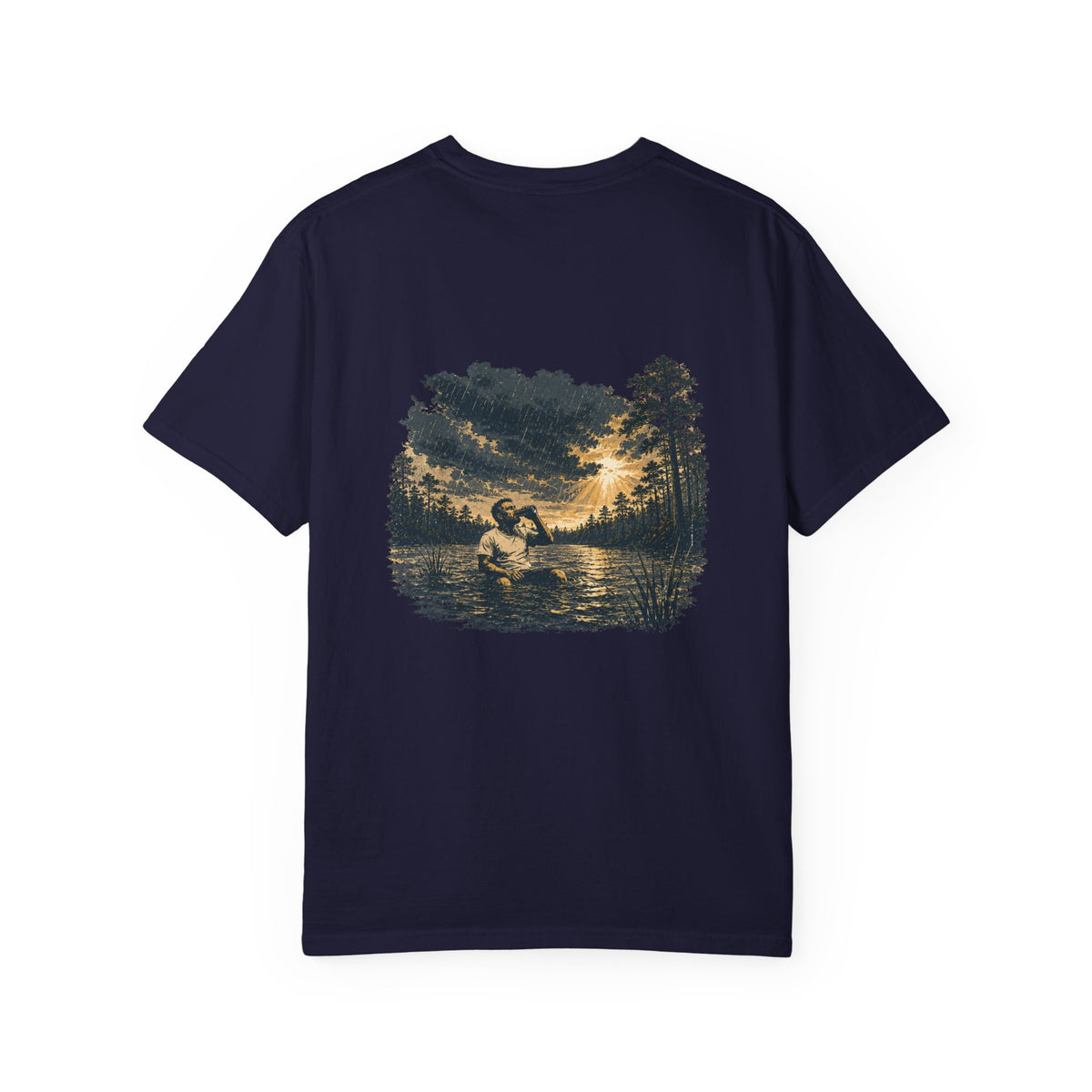 Sunset Vintage T-Shirt — Lake Scene