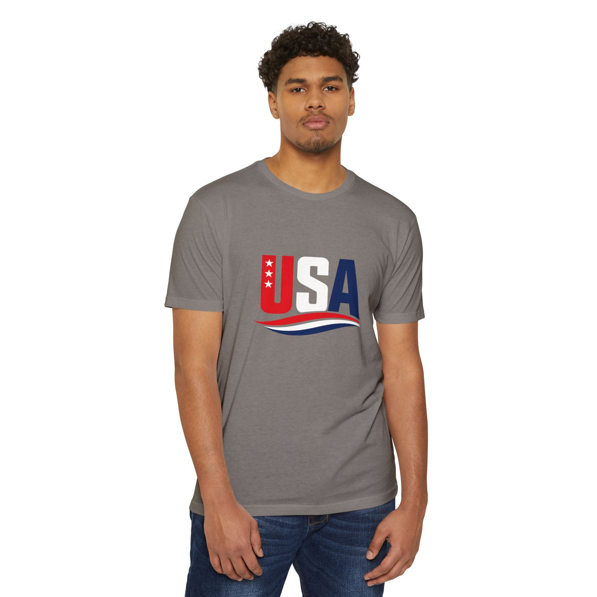 USA Flag Graphic T-Shirt — Patriotic Red White Blue Tee