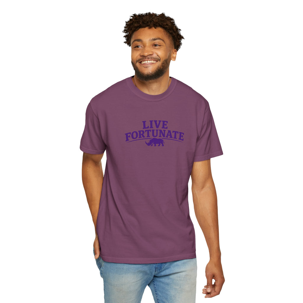 Live Fortunate Rhino Graphic T‑Shirt