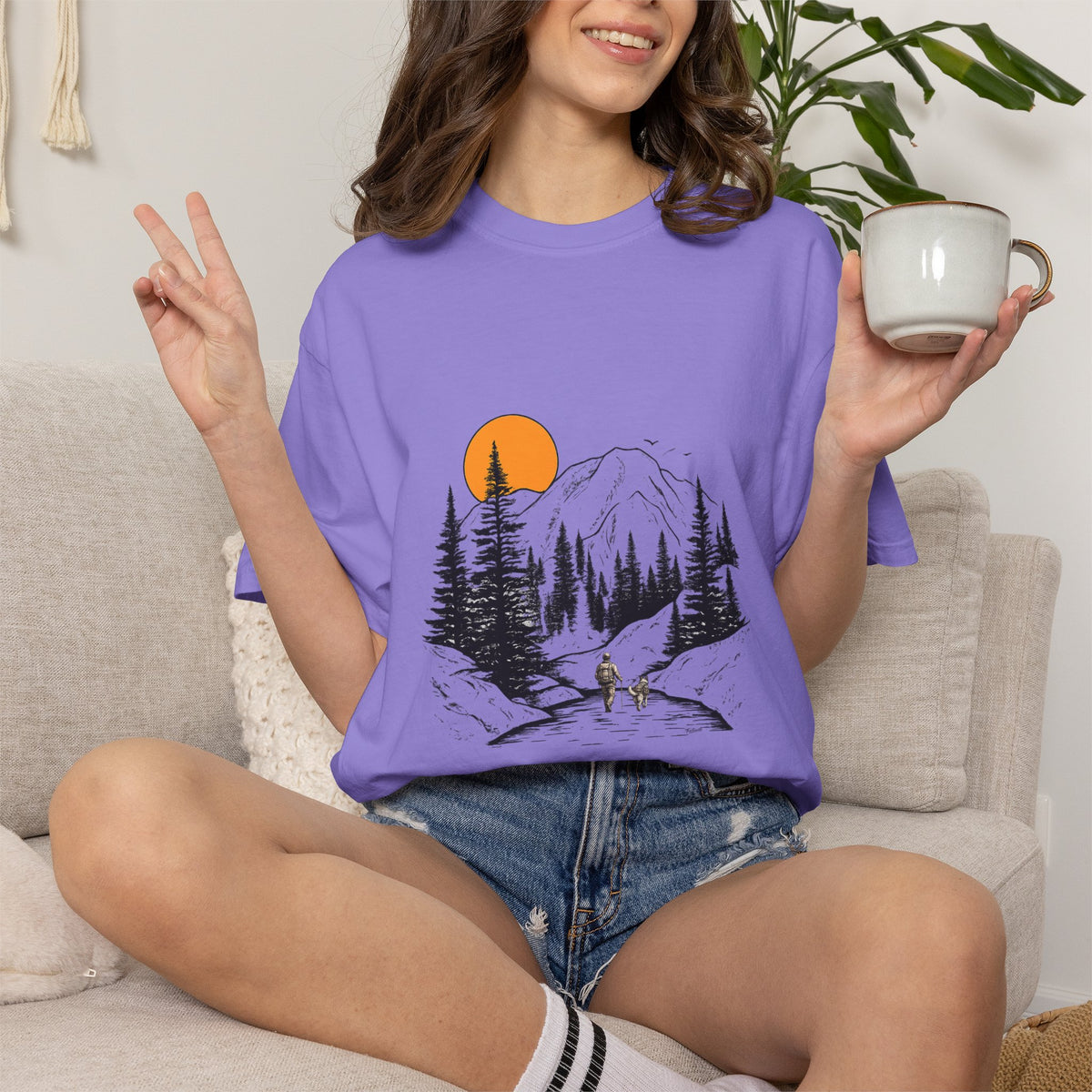 Mountain Sunset Hiking T-Shirt