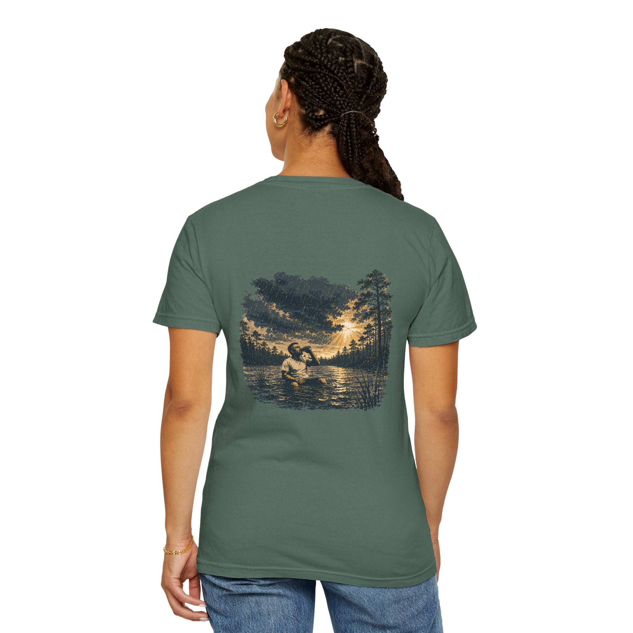 Sunset Vintage T-Shirt — Lake Scene