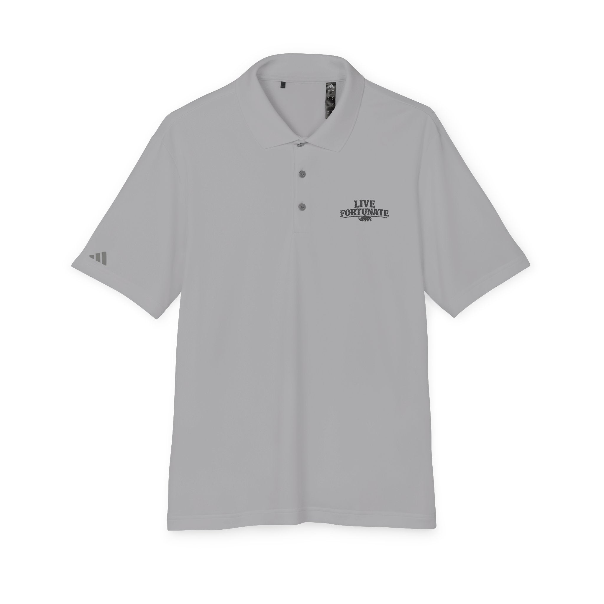 Live Fortunate Men’s Adidas Performance Polo – Embroidered Rhino Logo