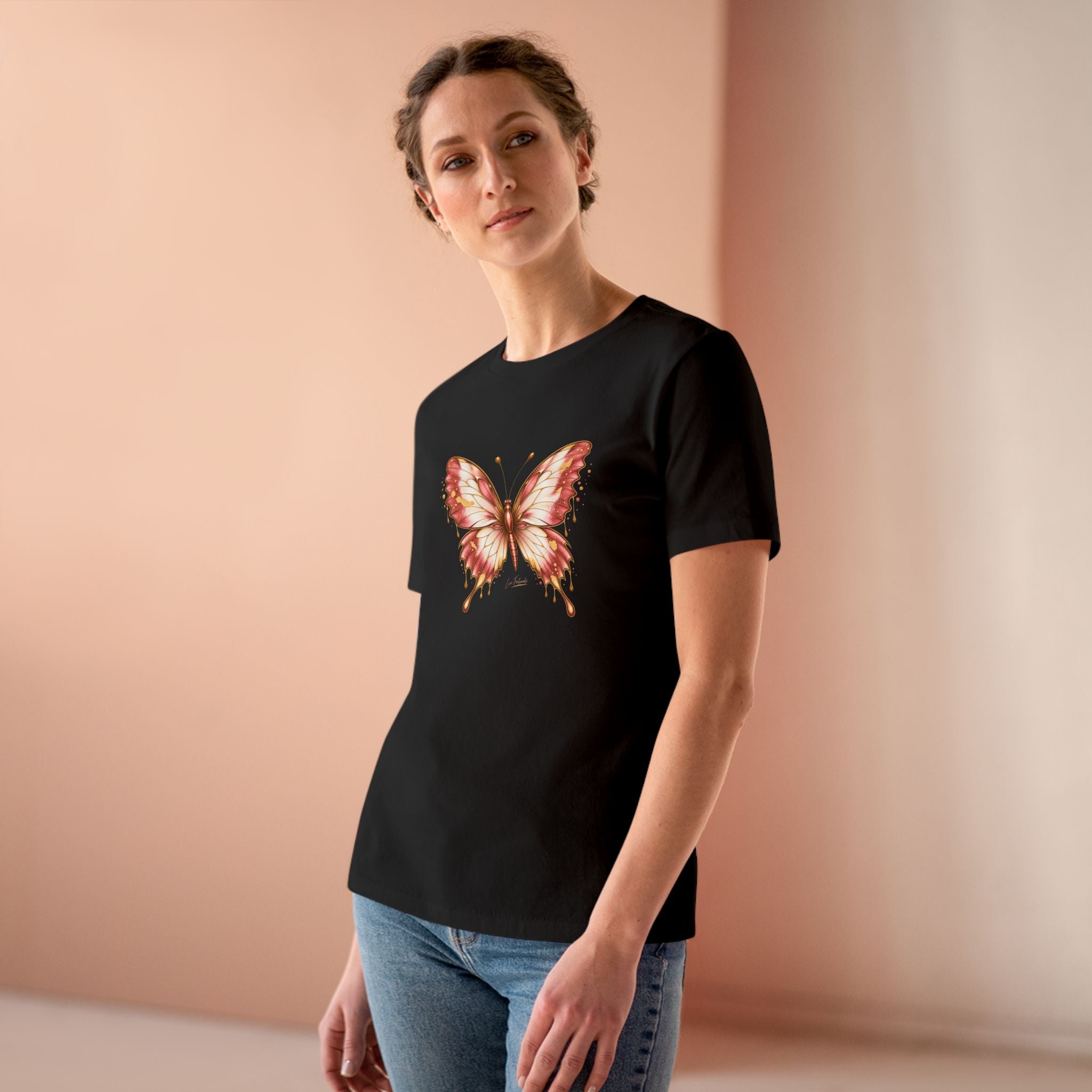 Butterfly Graphic Tee — Women's Dusty Rose Butterfly Shirt