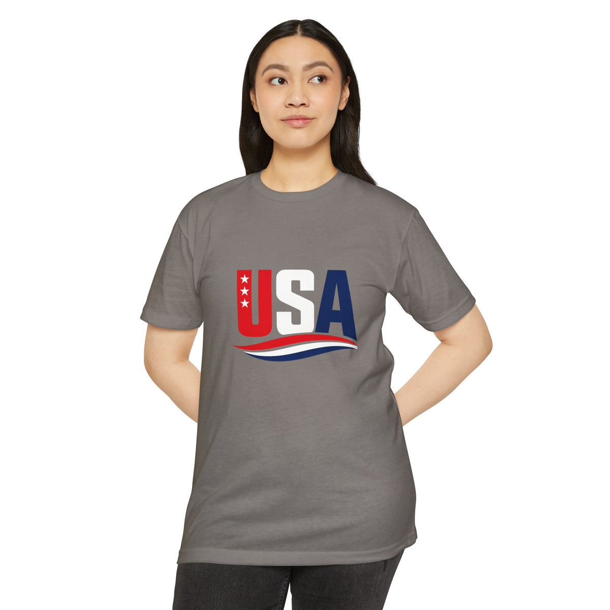 USA Flag Graphic T-Shirt — Patriotic Red White Blue Tee