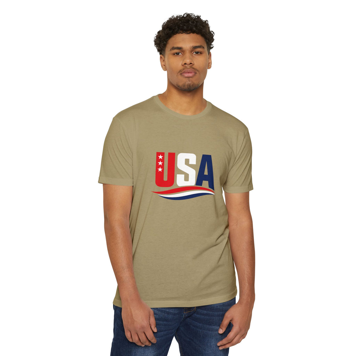 USA Flag Graphic T-Shirt — Patriotic Red White Blue Tee