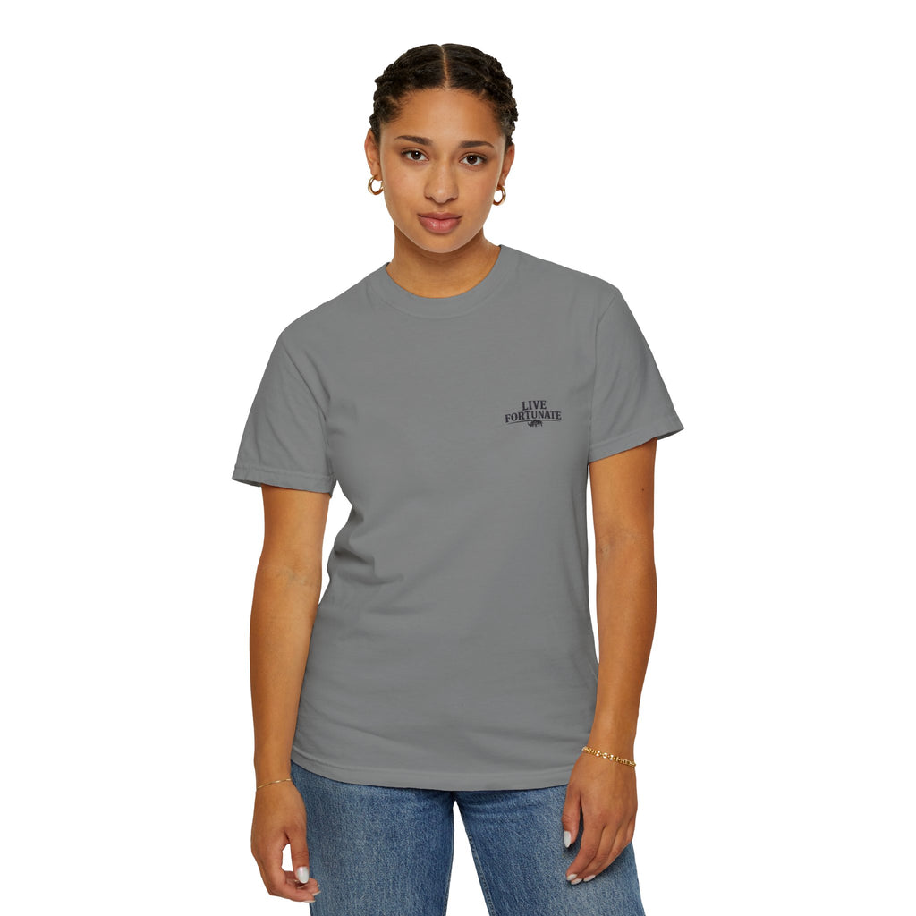Fishing Lake Scene T-Shirt — Vintage Angler Silhouette Tee