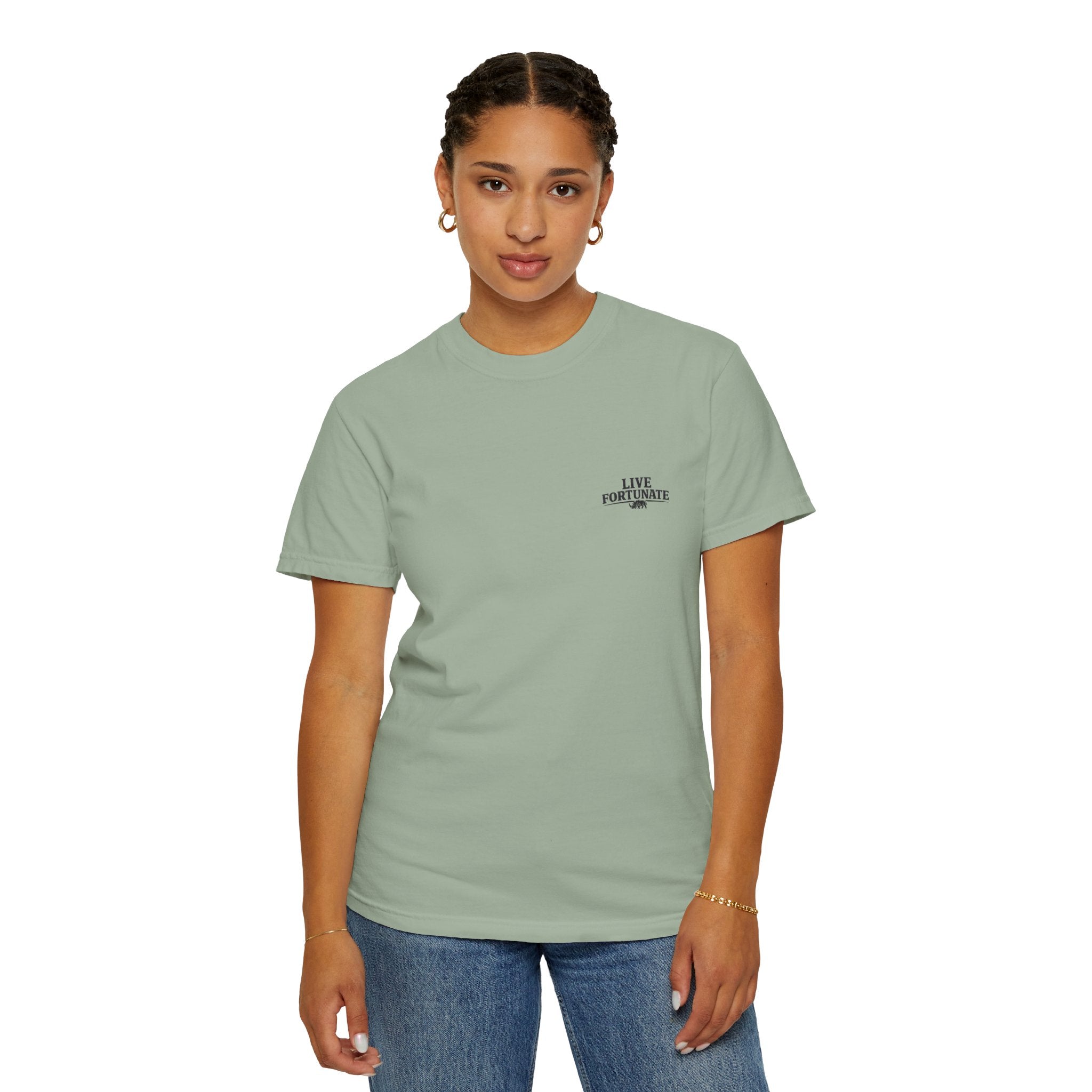 Fishing Lake Scene T-Shirt — Vintage Angler Silhouette Tee