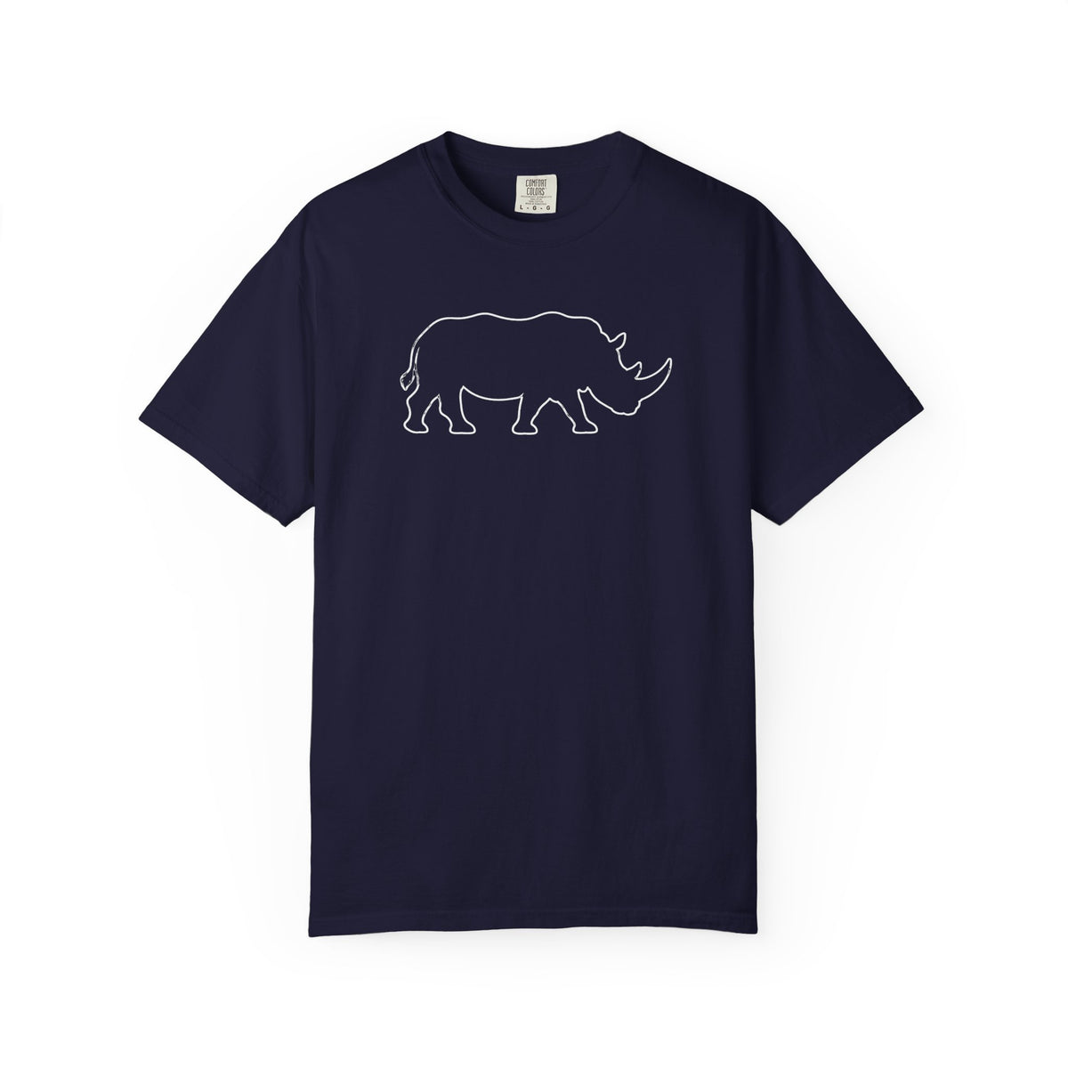 Rhino Outline T-Shirt — Minimal Wildlife Graphic Tee