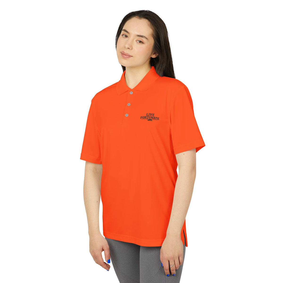 Live Fortunate Men’s Adidas Performance Polo – Embroidered Rhino Logo