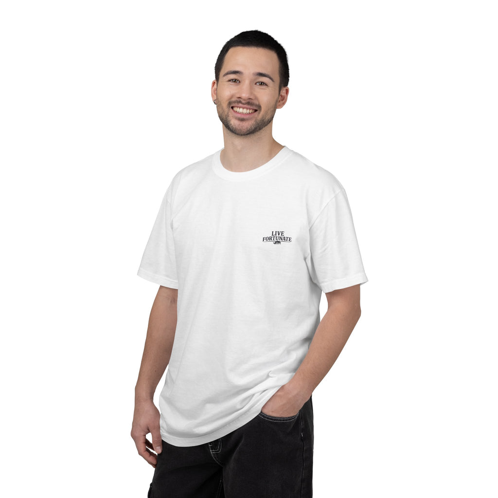 Fishing Lake Scene T-Shirt — Vintage Angler Silhouette Tee