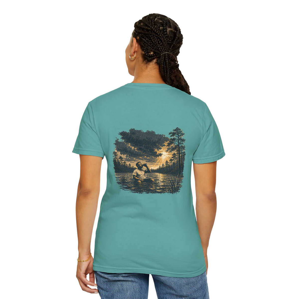 Sunset Vintage T-Shirt — Lake Scene