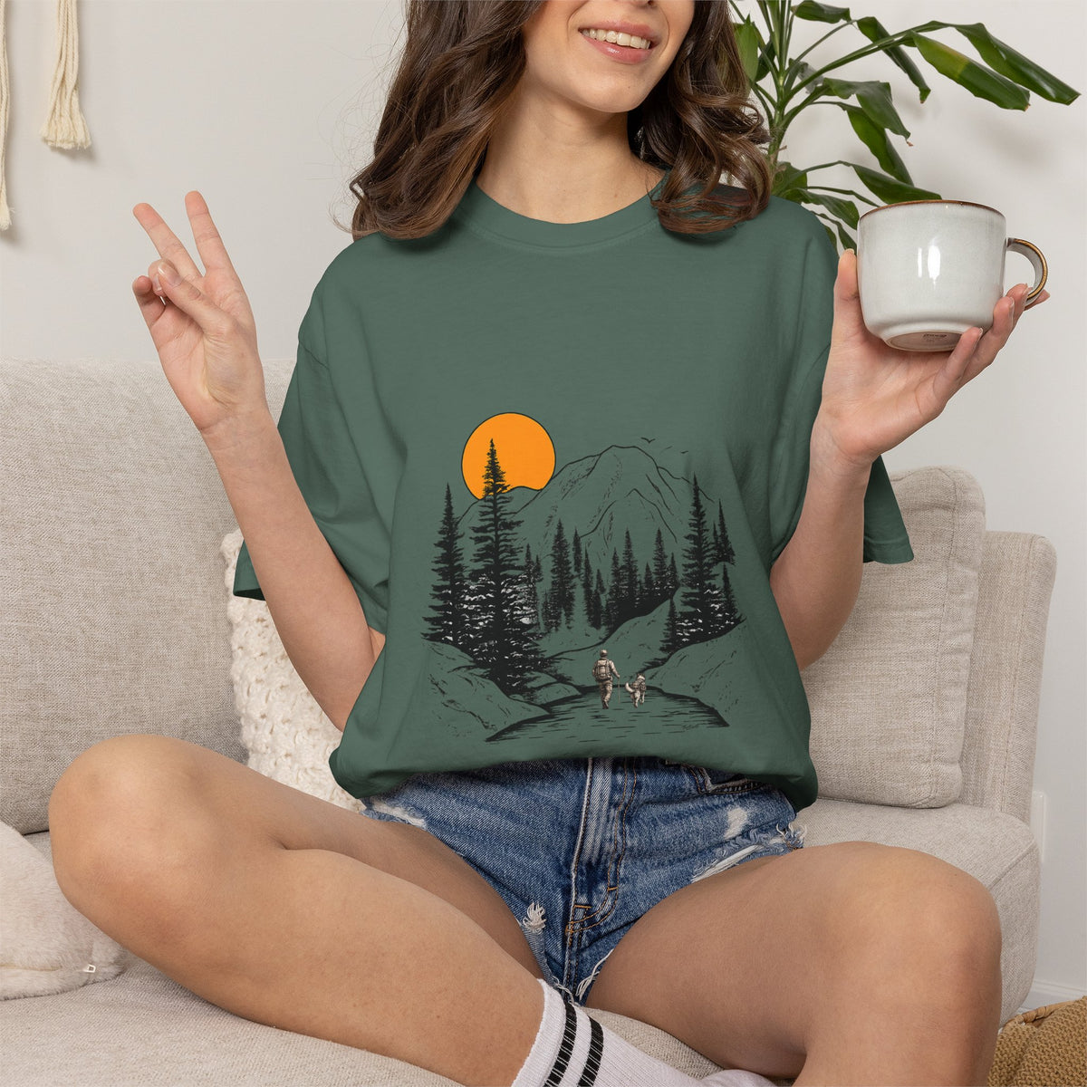 Mountain Sunset Hiking T-Shirt