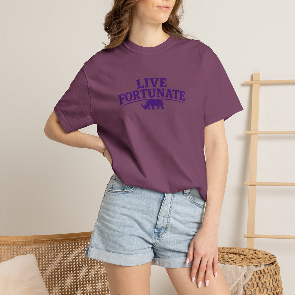 Live Fortunate Rhino Graphic T‑Shirt