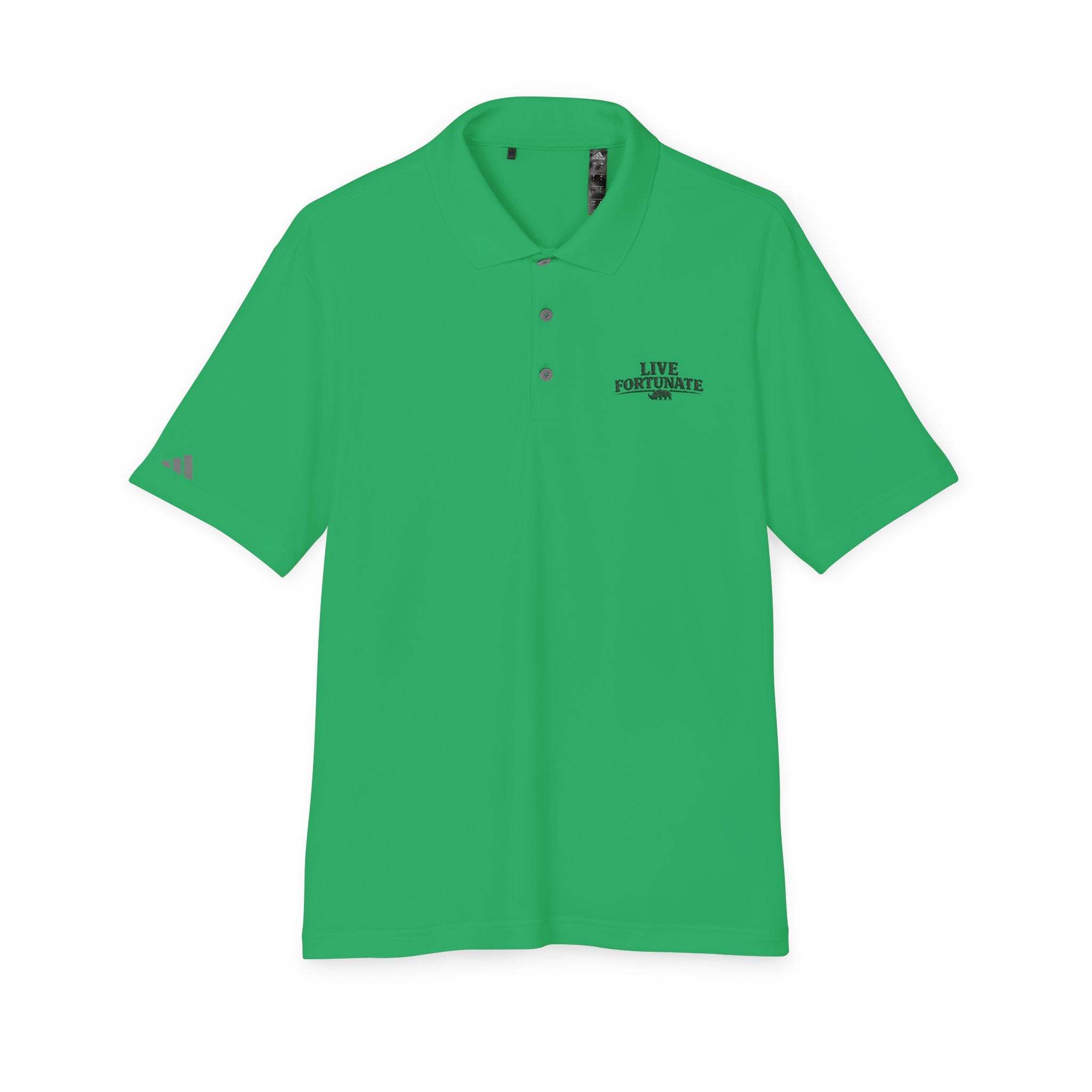 Live Fortunate Men’s Adidas Performance Polo – Embroidered Rhino Logo