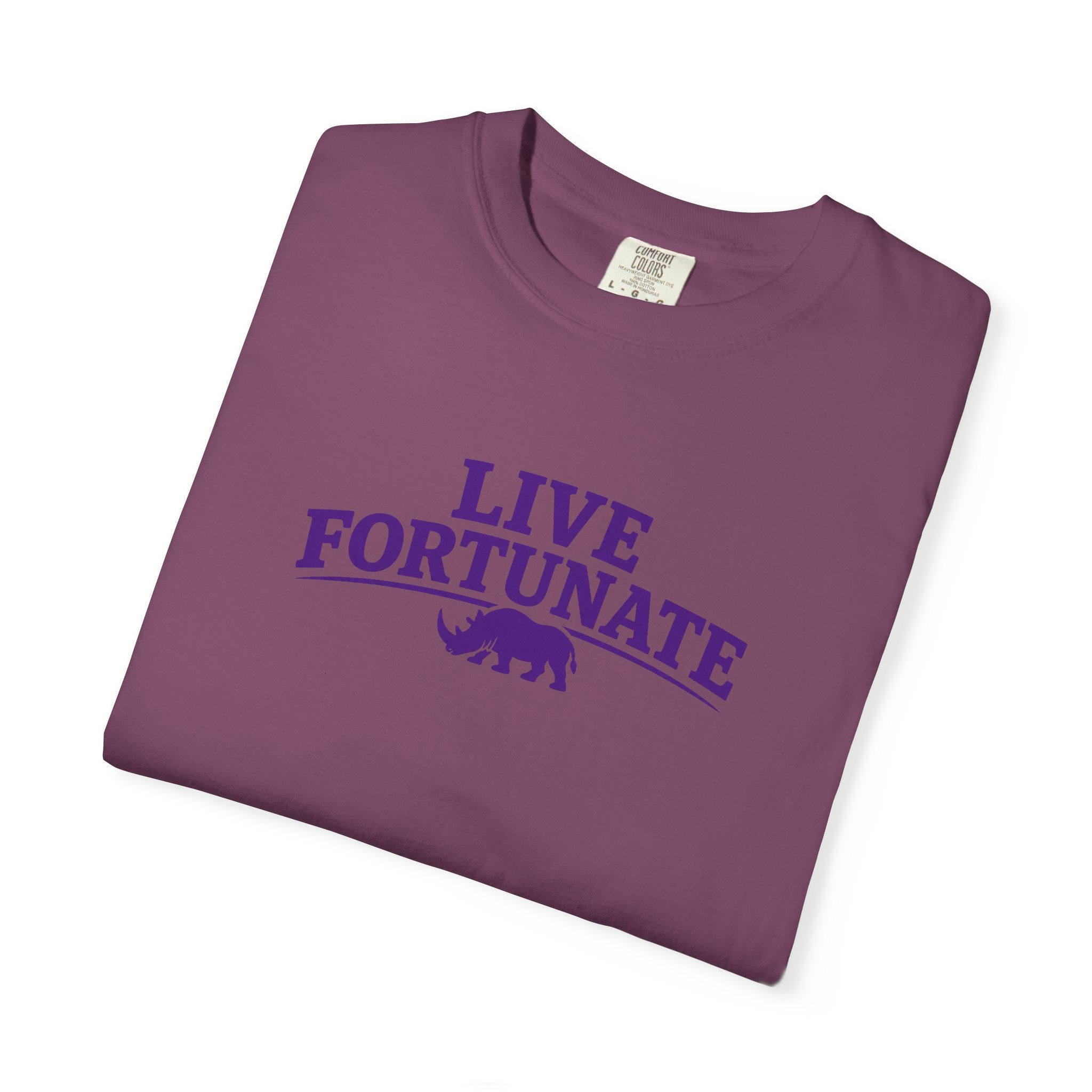 Live Fortunate Rhino Graphic T‑Shirt