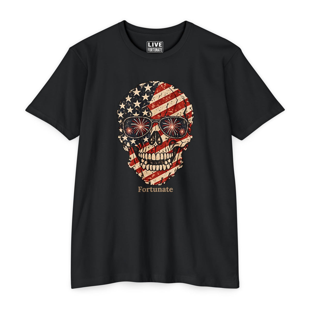Fortunate American Skull T-Shirt – Live Bold. Live Fortunate.