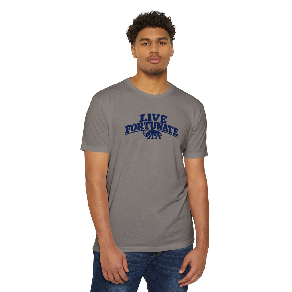 Live Fortunate Rhino Collegiate Tee | Premium Everyday T-Shirt