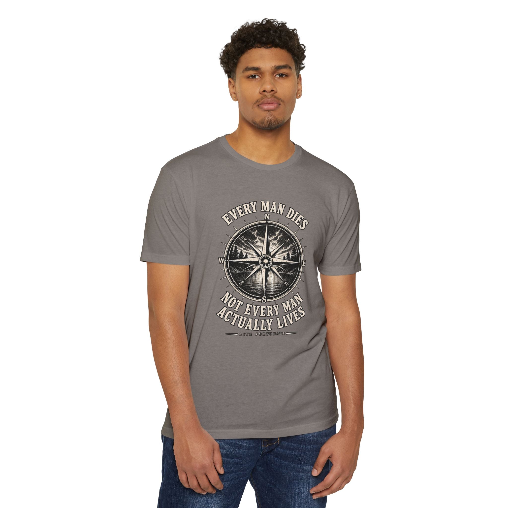 "Every Man Dies, Not Every Man Actually Lives" Vintage Nautical Compass Tee
